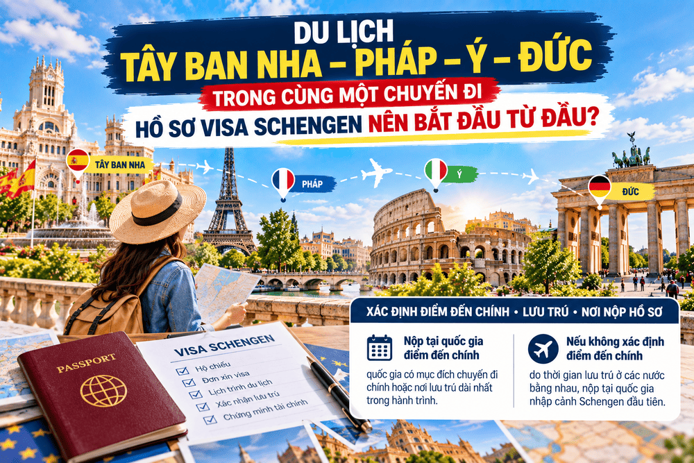 DU LỊCH TÂY BAN NHA – PHÁP – Ý – ĐỨC TRONG CÙNG MỘT CHUYẾN ĐI: HỒ SƠ VISA SCHENGEN NÊN BẮT ĐẦU TỪ ĐÂU?